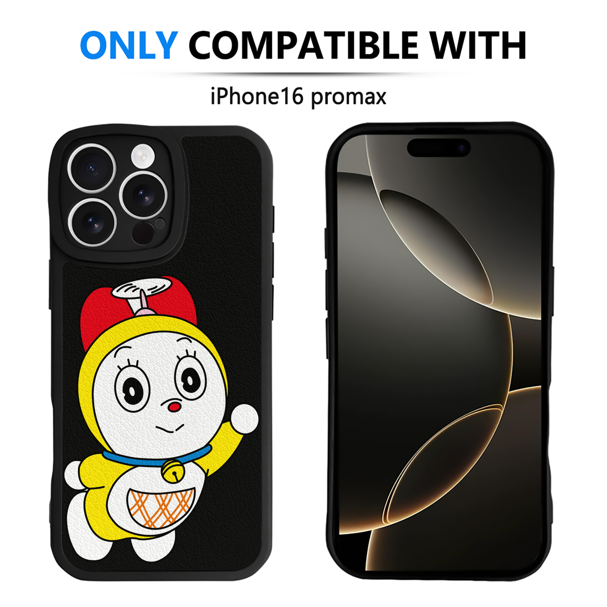 （画像用） ドラえもん ドラミ Doraemon Dorami 【iPhone 16シリーズ対応】シリコンスマホケース（レザー調） 材質：シリコン